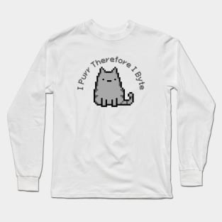 I Purr Therefore I Byte Long Sleeve T-Shirt